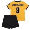 Camisa de Futebol Wolves Jorgen Strand Larsen #9 Equipamento Principal Infantil 2025-26 Manga Curta (+ Calças curtas)